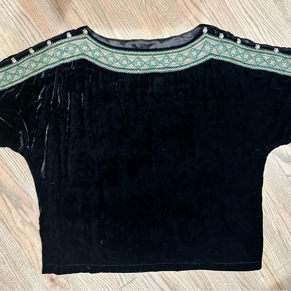 Double D Ranch - Black and Green Oversized Tunic - Size M